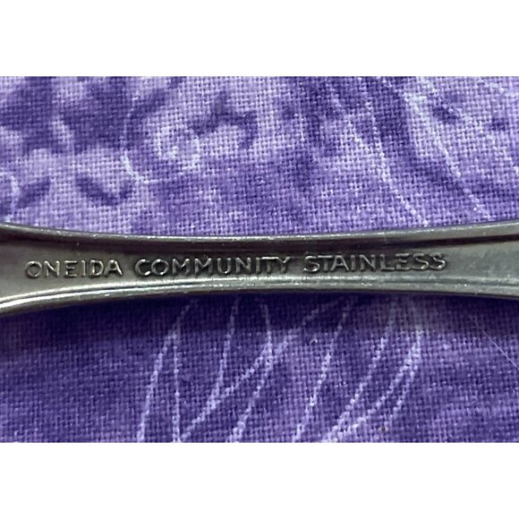 Oneida Brahms Community Round Bowl Gumbo Spoon Stainless Steel Flatware Set Of 6 - Picture 3 of 4